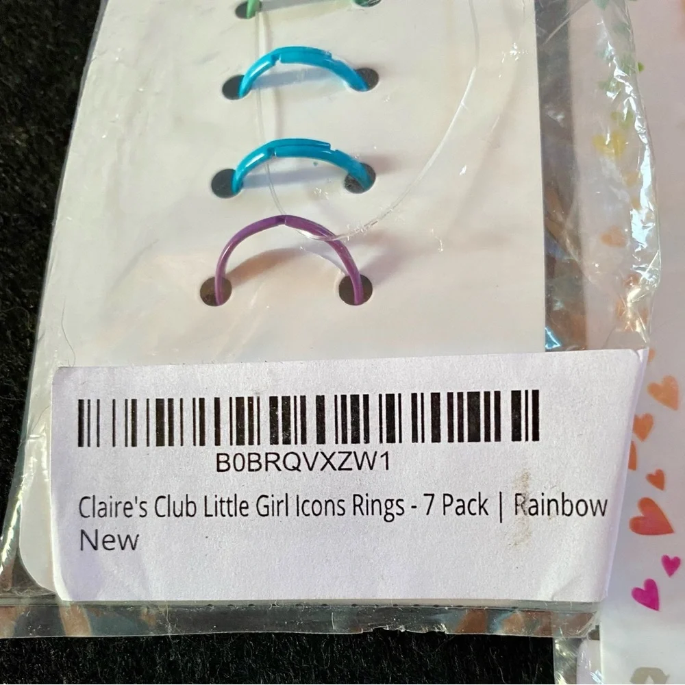 💥Claire’s 2 packages of rainbow rings for girls- total of 14💥 NWT